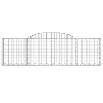 vidaXL Gabionen mit Hochbogen 6 Stk. 300x30x80/100 cm Verzinktes Eisen