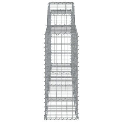 vidaXL Gabionen mit Hochbogen 8 Stk. 300x30x80/100 cm Verzinktes Eisen
