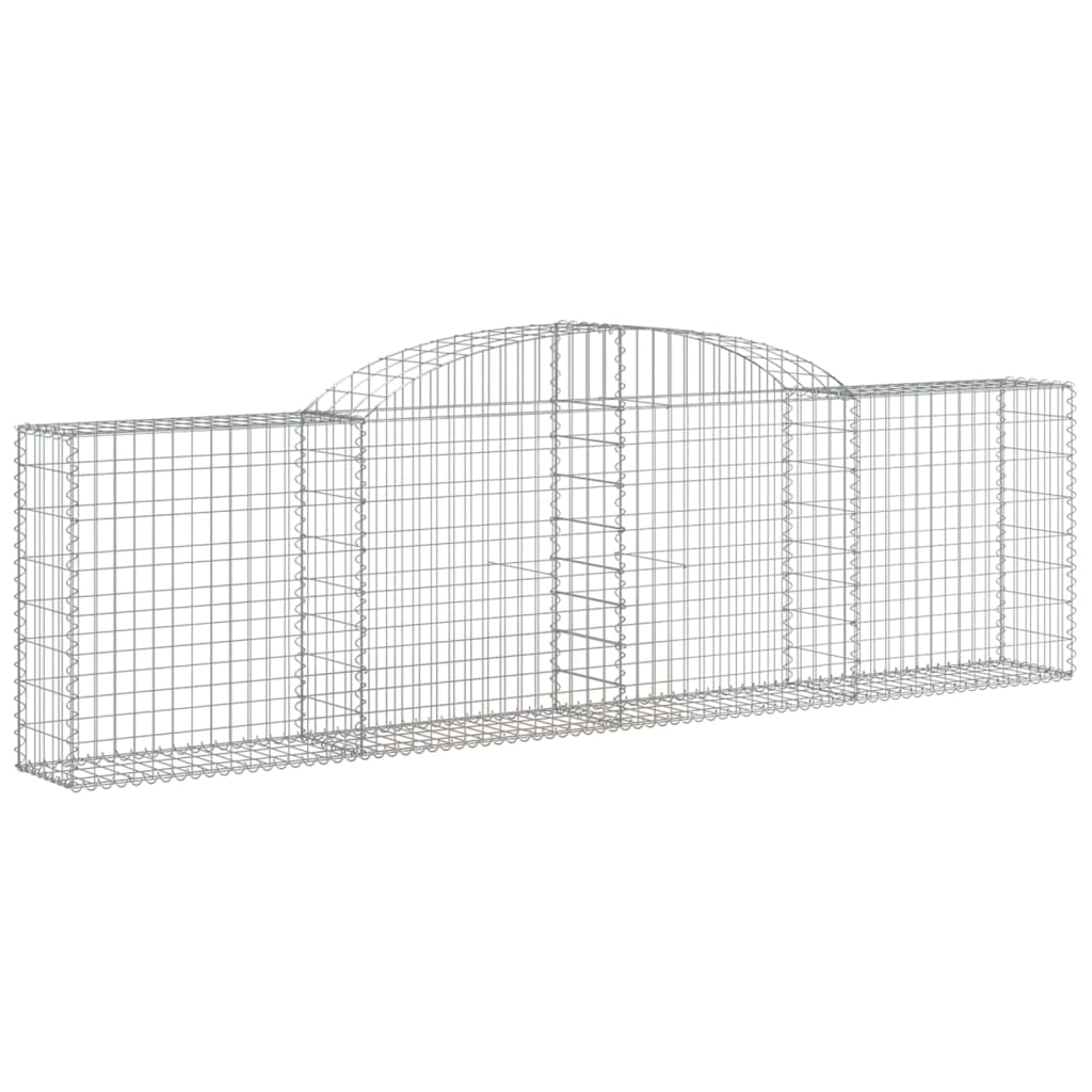 vidaXL Gabions avec arche haute 10 pcs 300x30x80/100 cm Fer galvanisé