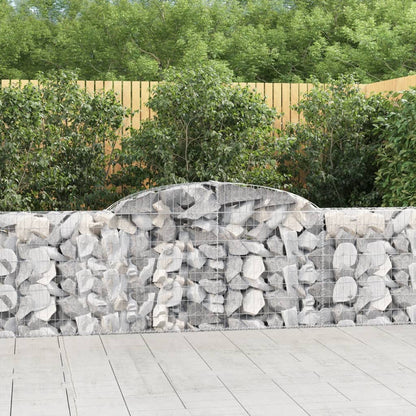 vidaXL Gabions avec arche haute 10 pcs 300x30x80/100 cm Fer galvanisé