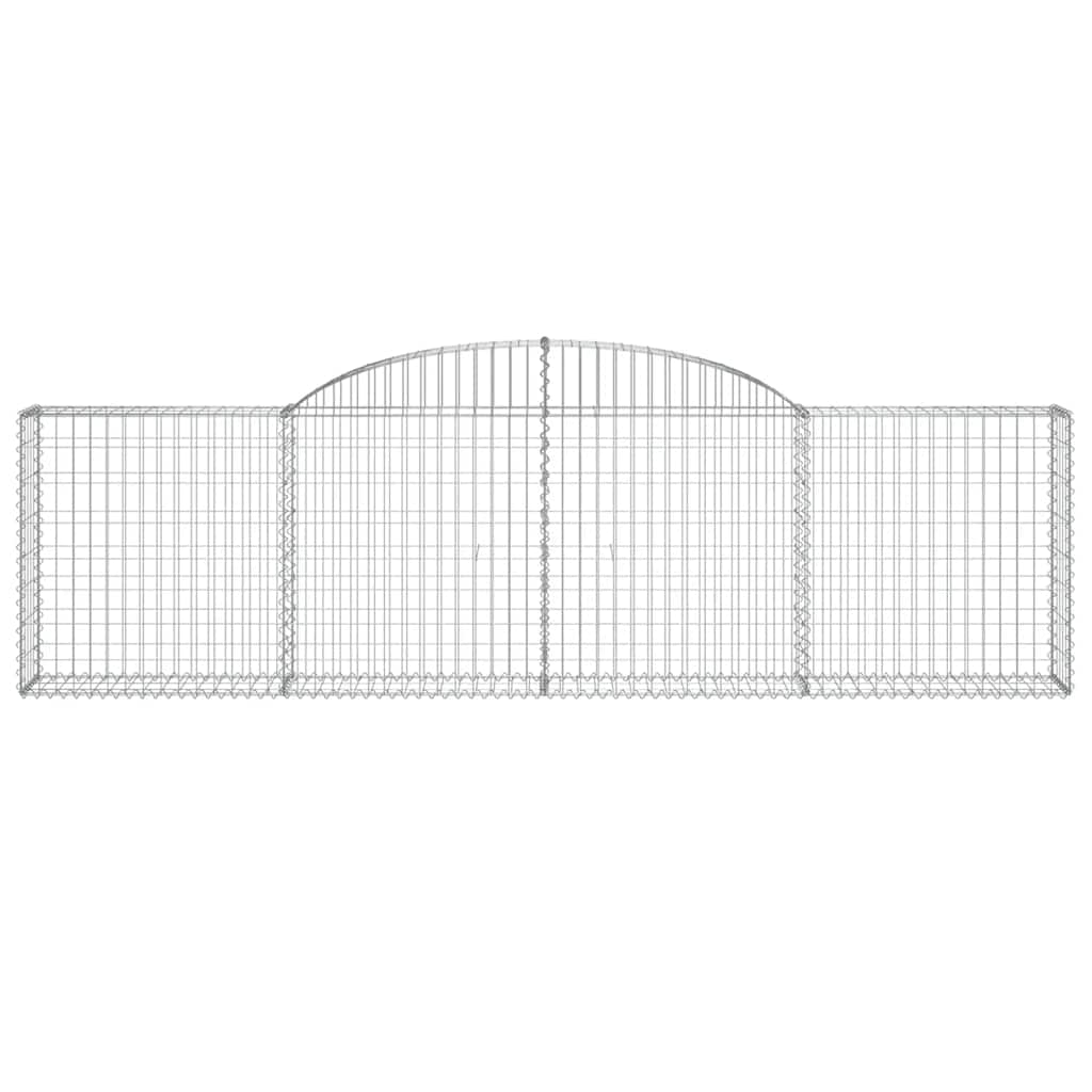vidaXL Gabionen mit Hochbogen 12 Stk. 300x30x80/100cm Verzinktes Eisen
