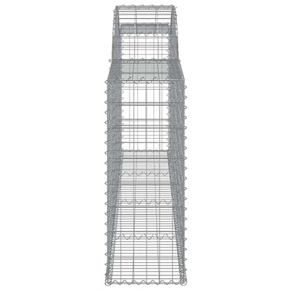 vidaXL Gabionen mit Hochbogen 12 Stk. 300x30x80/100cm Verzinktes Eisen