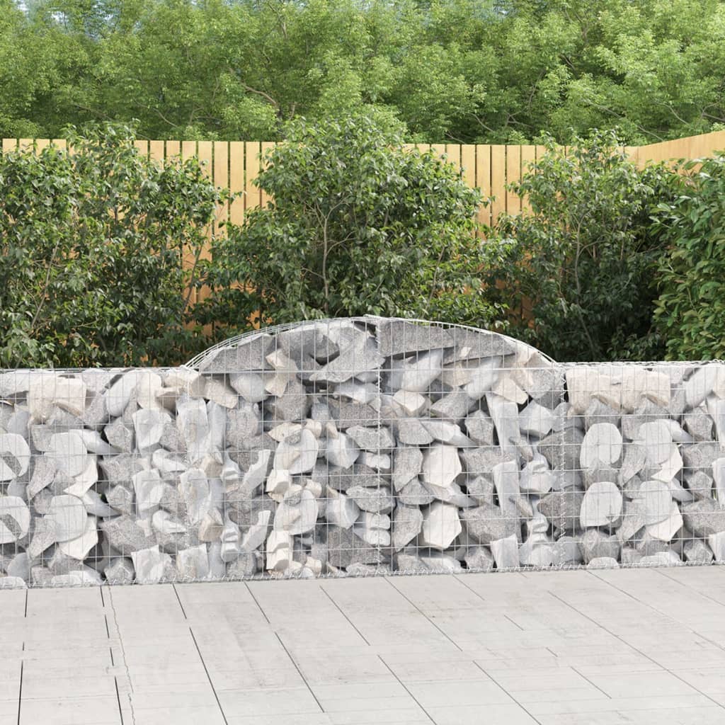 vidaXL Gabions avec arc surélevé 17 pcs 300x30x80/100cm Fer galvanisé