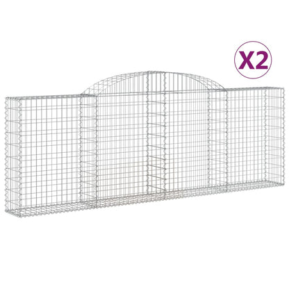 vidaXL Gabions avec arche 2 pcs 300x30x100/120 cm Fer galvanisé