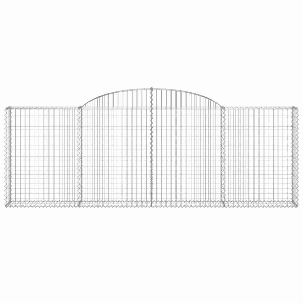 vidaXL Gabionen mit Hochbogen 8 Stk. 300x30x100/120cm Verzinktes Eisen