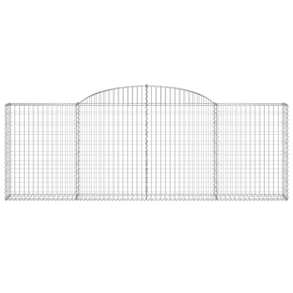 vidaXL Gabionen mit Hochbogen 12 Stk 300x30x100/120cm Verzinktes Eisen