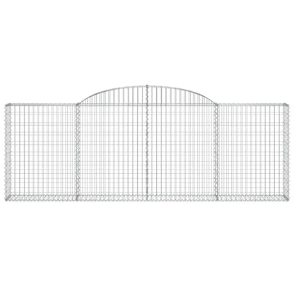 vidaXL Gabionen mit Hochbogen 12 Stk 300x30x100/120cm Verzinktes Eisen