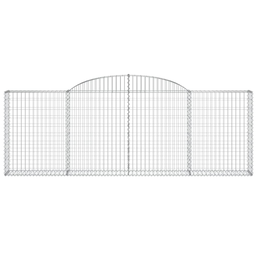 vidaXL Gabionen mit Hochbogen 13 Stk 300x30x100/120cm Verzinktes Eisen