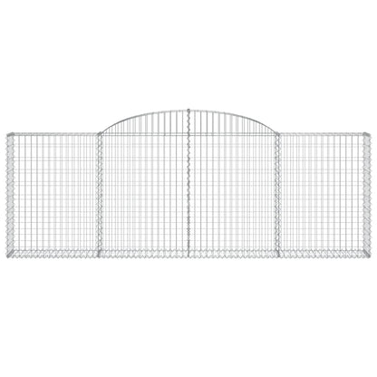 vidaXL Gabionen mit Hochbogen 13 Stk 300x30x100/120cm Verzinktes Eisen
