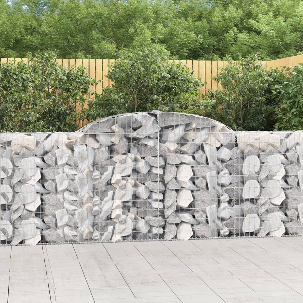 vidaXL Gabionen mit Hochbogen 25 Stk 300x30x100/120cm Verzinktes Eisen