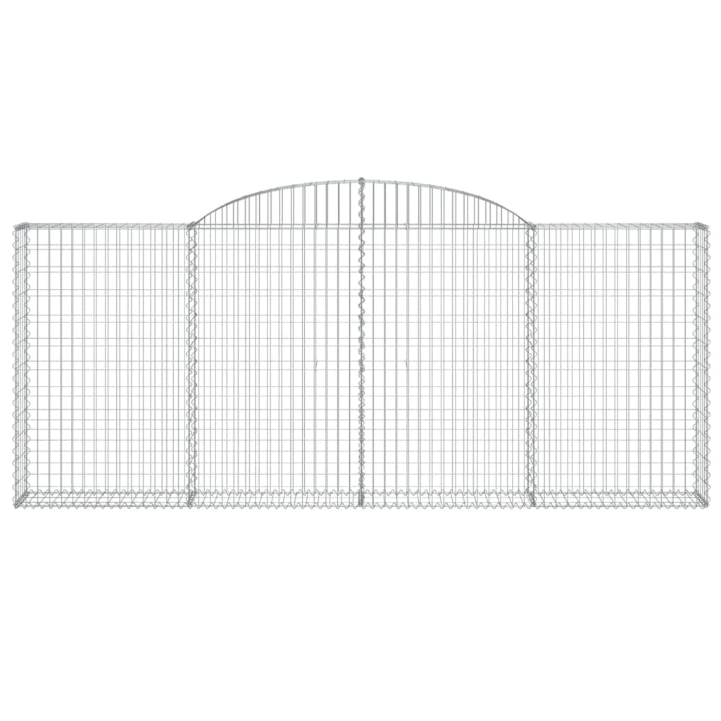 vidaXL Gabionen mit Hochbogen 2 Stk. 300x30x120/140cm Verzinktes Eisen