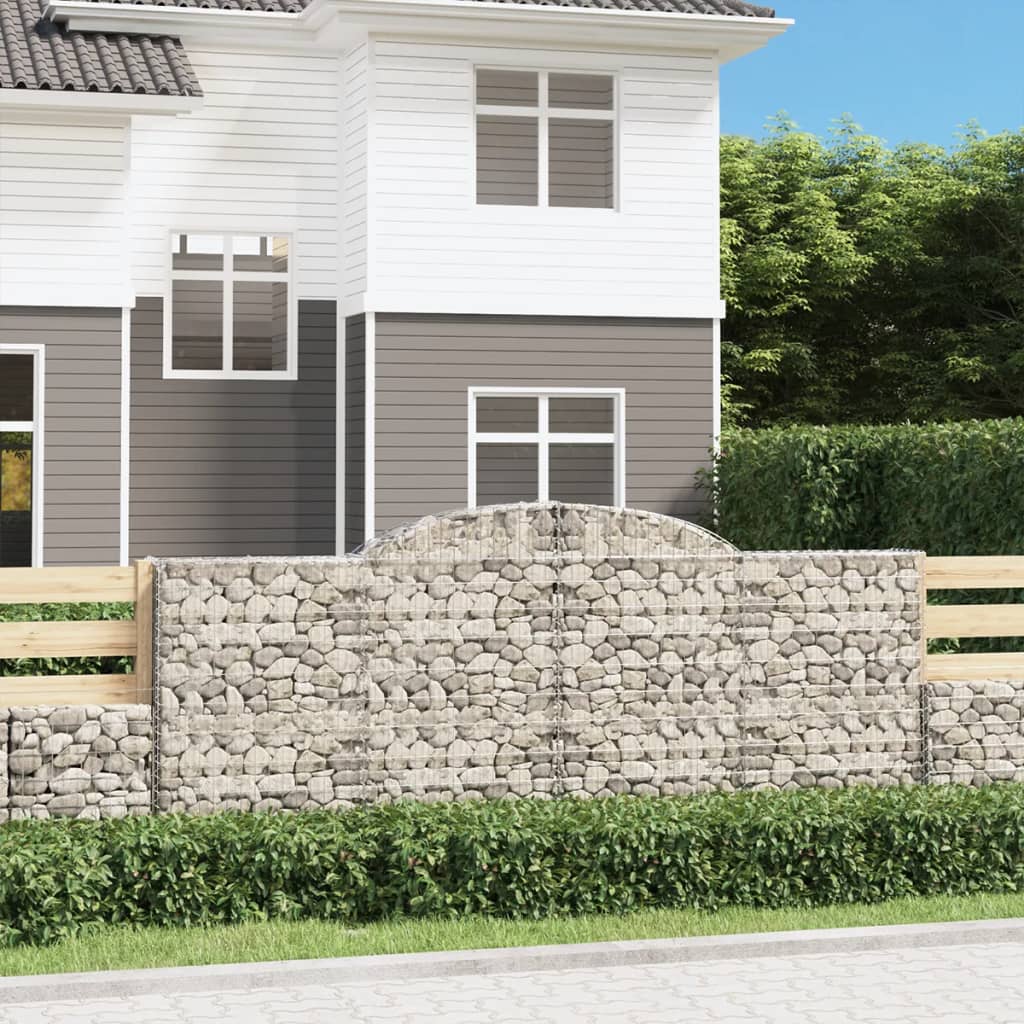 vidaXL Gabions avec arche 6 pcs 300x30x120/140 cm Fer galvanisé