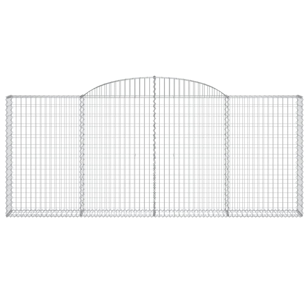 vidaXL Gabionen mit Hochbogen 9 Stk. 300x30x120/140cm Verzinktes Eisen