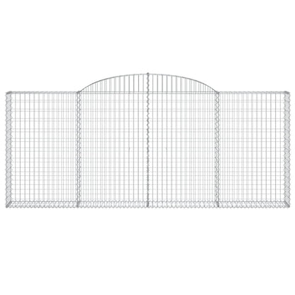 vidaXL Gabionen mit Hochbogen 9 Stk. 300x30x120/140cm Verzinktes Eisen