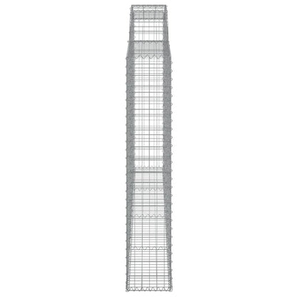 vidaXL Gabionen mit Hochbogen 2 Stk. 300x30x160/180cm Verzinktes Eisen