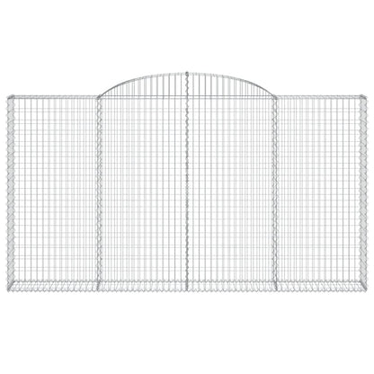 vidaXL Gabionen mit Hochbogen 7 Stk. 300x30x160/180cm Verzinktes Eisen