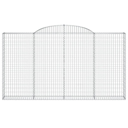 vidaXL Gabionen mit Hochbogen 10 Stk 300x30x160/180cm Verzinktes Eisen