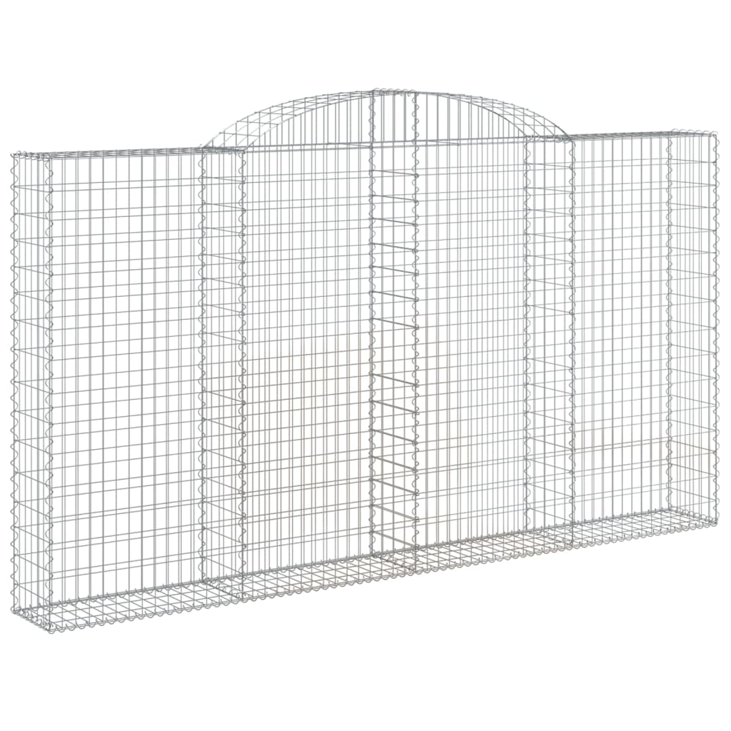 vidaXL Gabionen mit Hochbogen 11 Stk 300x30x160/180cm Verzinktes Eisen