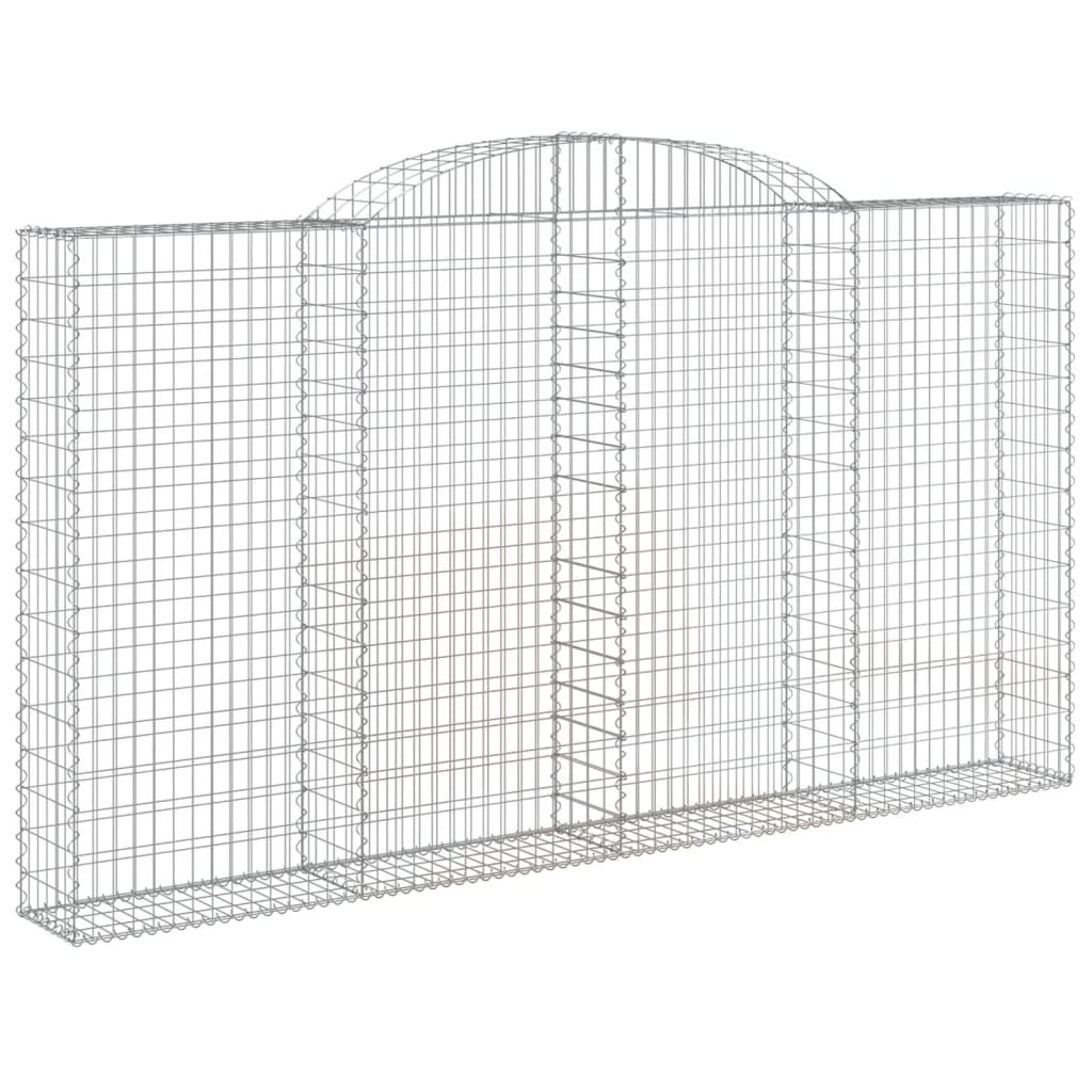 vidaXL Gabionen mit Hochbogen 12 Stk 300x30x160/180cm Verzinktes Eisen
