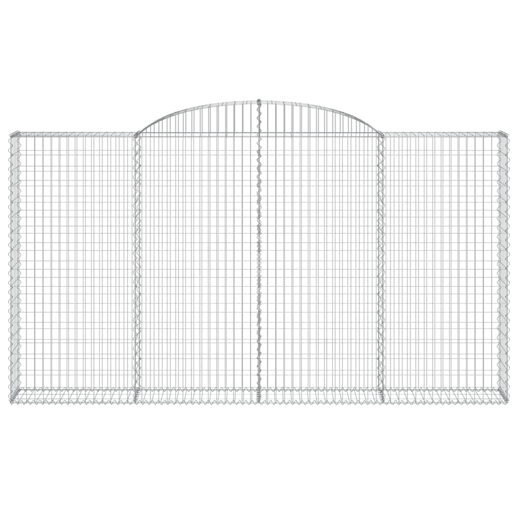 vidaXL Gabionen mit Hochbogen 12 Stk 300x30x160/180cm Verzinktes Eisen