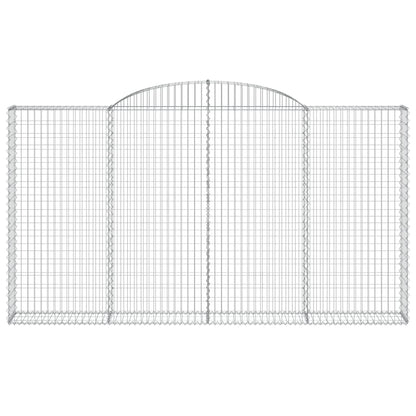 vidaXL Gabionen mit Hochbogen 12 Stk 300x30x160/180cm Verzinktes Eisen