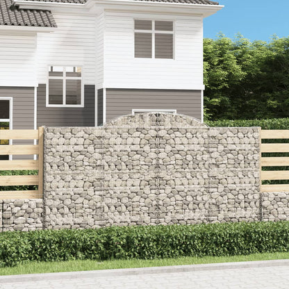 vidaXL Gabionen mit Hochbogen 12 Stk 300x30x160/180cm Verzinktes Eisen