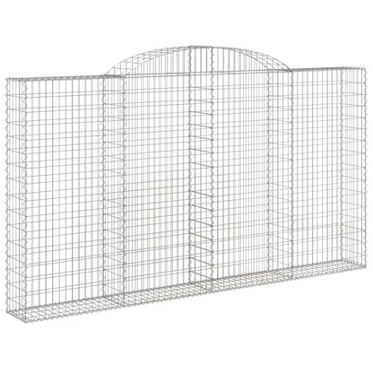 vidaXL Gabionen mit Hochbogen 13 Stk 300x30x160/180cm Verzinktes Eisen