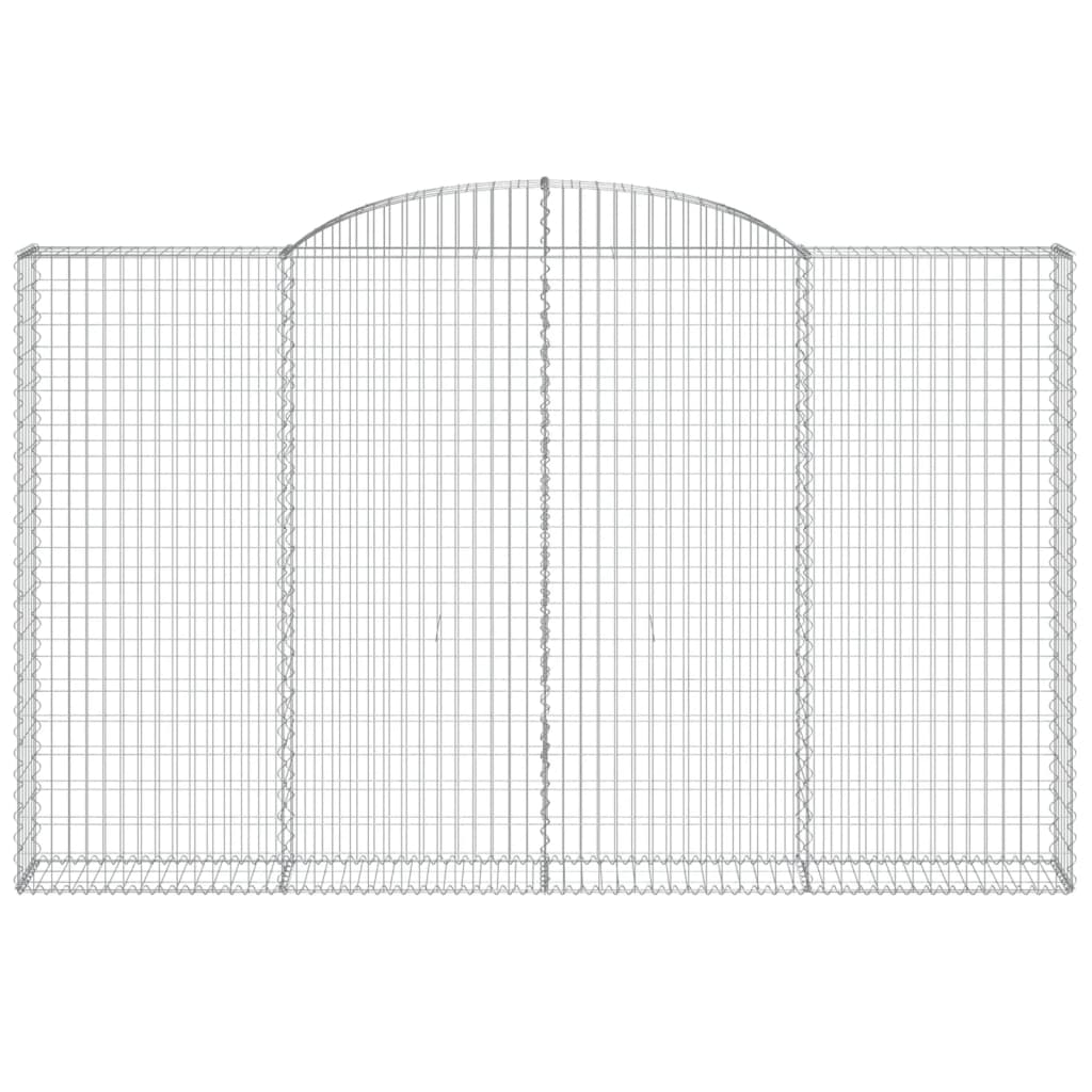 vidaXL Gabionen mit Hochbogen 2 Stk. 300x30x180/200cm Verzinktes Eisen