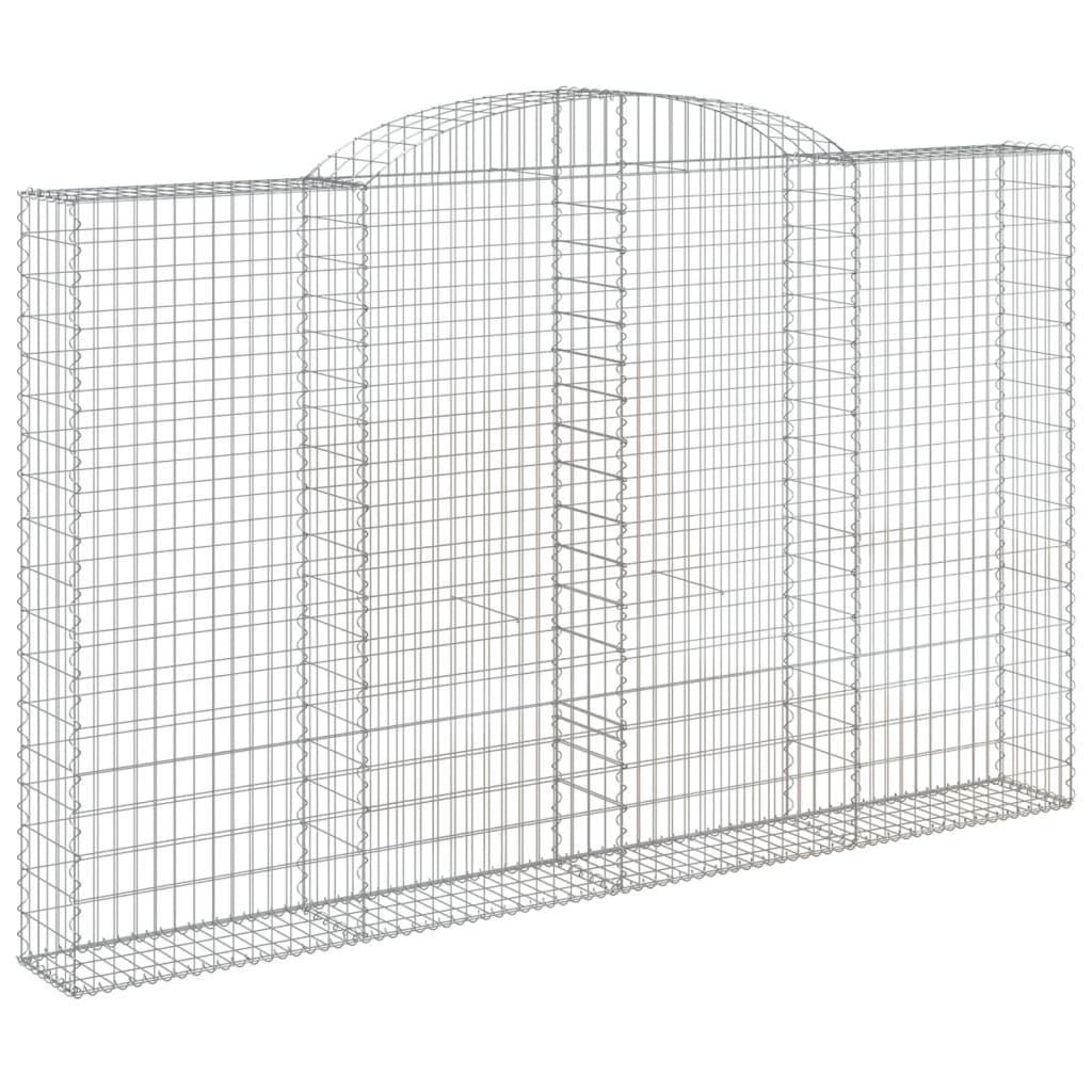 vidaXL Gabionen mit Hochbogen 3 Stk. 300x30x180/200cm Verzinktes Eisen