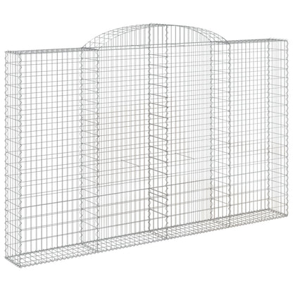 vidaXL Gabionen mit Hochbogen 3 Stk. 300x30x180/200cm Verzinktes Eisen