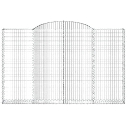 vidaXL Gabionen mit Hochbogen 3 Stk. 300x30x180/200cm Verzinktes Eisen