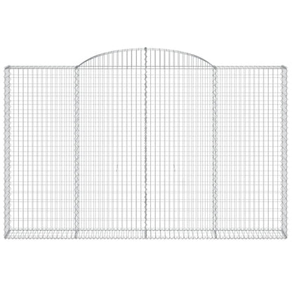 vidaXL Gabionen mit Hochbogen 7 Stk. 300x30x180/200cm Verzinktes Eisen