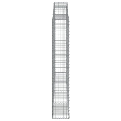 vidaXL Gabionen mit Hochbogen 7 Stk. 300x30x180/200cm Verzinktes Eisen
