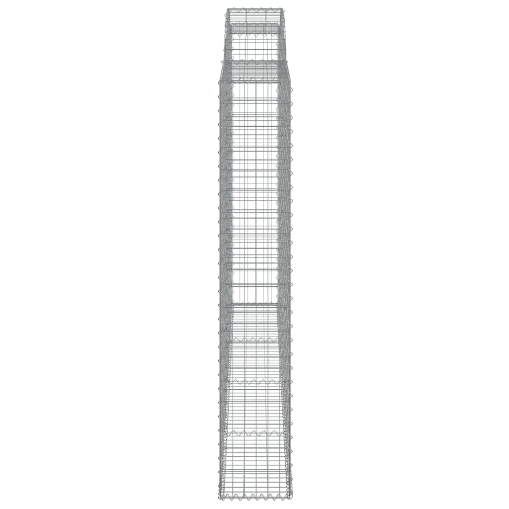 vidaXL Gabionen mit Hochbogen 9 Stk. 300x30x180/200cm Verzinktes Eisen