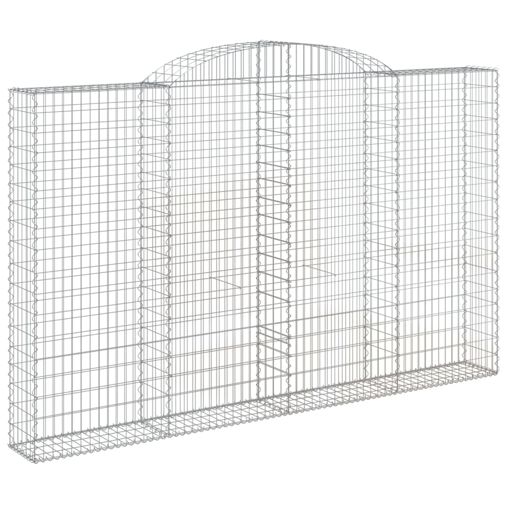 vidaXL Gabionen mit Hochbogen 10 Stk 300x30x180/200cm Verzinktes Eisen