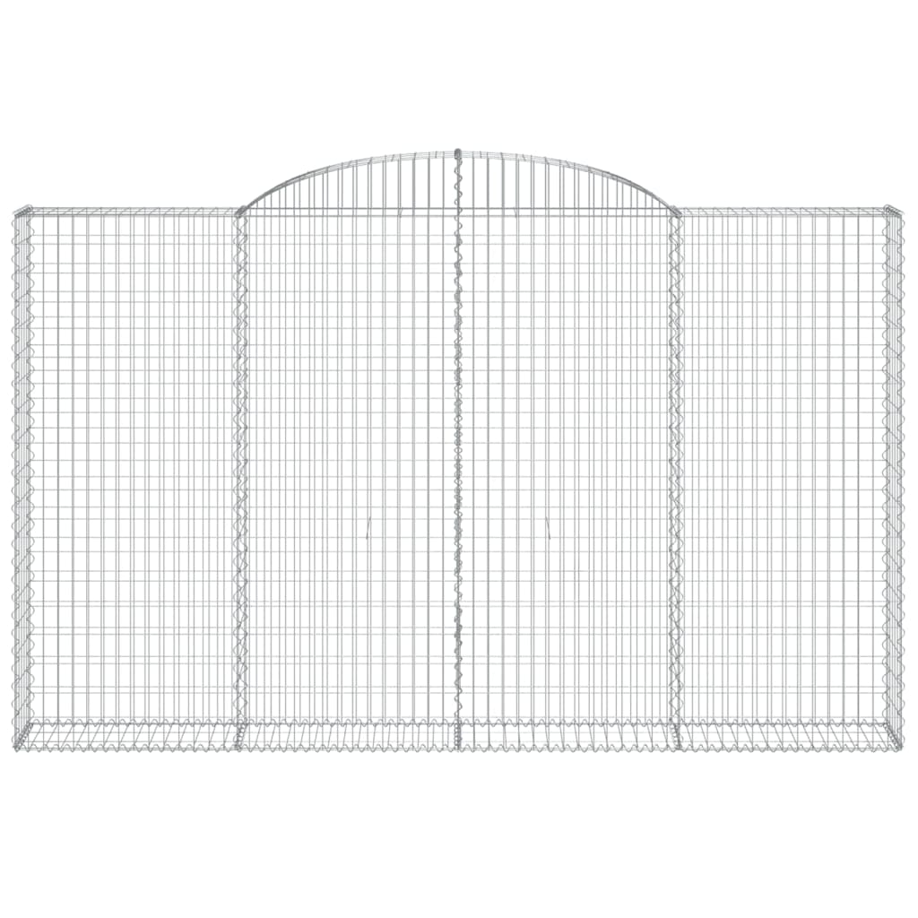 vidaXL Gabionen mit Hochbogen 12 Stk 300x30x180/200cm Verzinktes Eisen