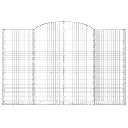 vidaXL Gabionen mit Hochbogen 12 Stk 300x30x180/200cm Verzinktes Eisen