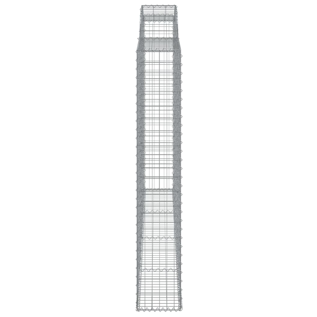 vidaXL Gabionen mit Hochbogen 12 Stk 300x30x180/200cm Verzinktes Eisen