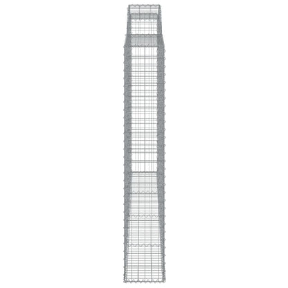 vidaXL Gabionen mit Hochbogen 12 Stk 300x30x180/200cm Verzinktes Eisen
