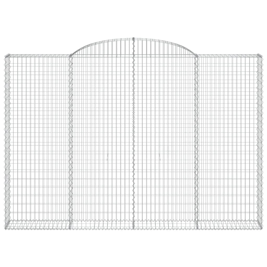 vidaXL Gabionen mit Hochbogen 2 Stk. 300x30x200/220cm Verzinktes Eisen