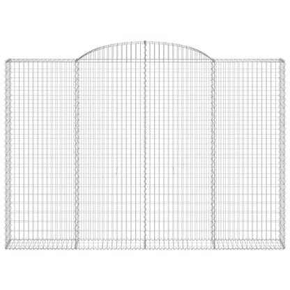 vidaXL Gabionen mit Hochbogen 2 Stk. 300x30x200/220cm Verzinktes Eisen