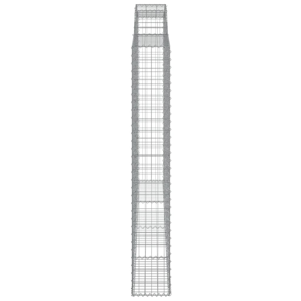 vidaXL Gabionen mit Hochbogen 2 Stk. 300x30x200/220cm Verzinktes Eisen