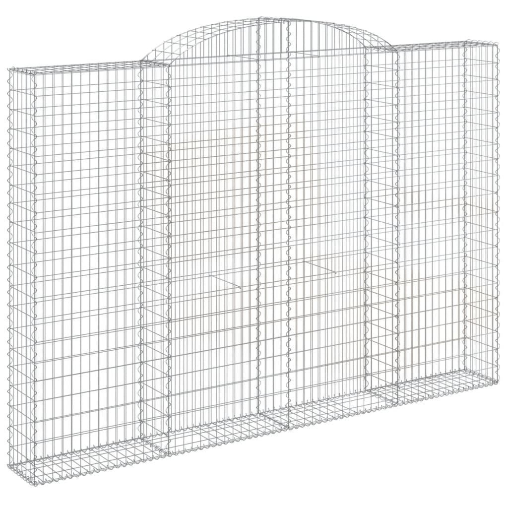 vidaXL Gabionen mit Hochbogen 3 Stk. 300x30x200/220cm Verzinktes Eisen