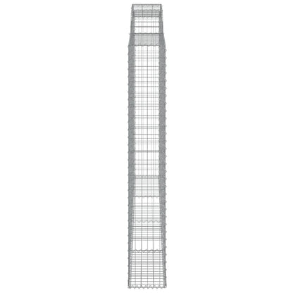 vidaXL Gabionen mit Hochbogen 6 Stk. 300x30x200/220cm Verzinktes Eisen