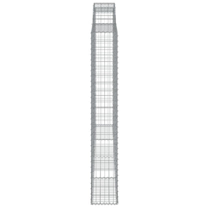 vidaXL Gabionen mit Hochbogen 9 Stk. 300x30x200/220cm Verzinktes Eisen