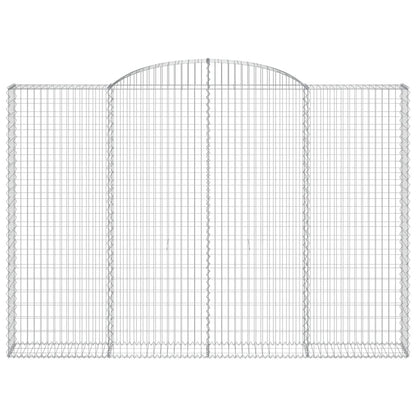 vidaXL Gabionen mit Hochbogen 10 Stk 300x30x200/220cm Verzinktes Eisen