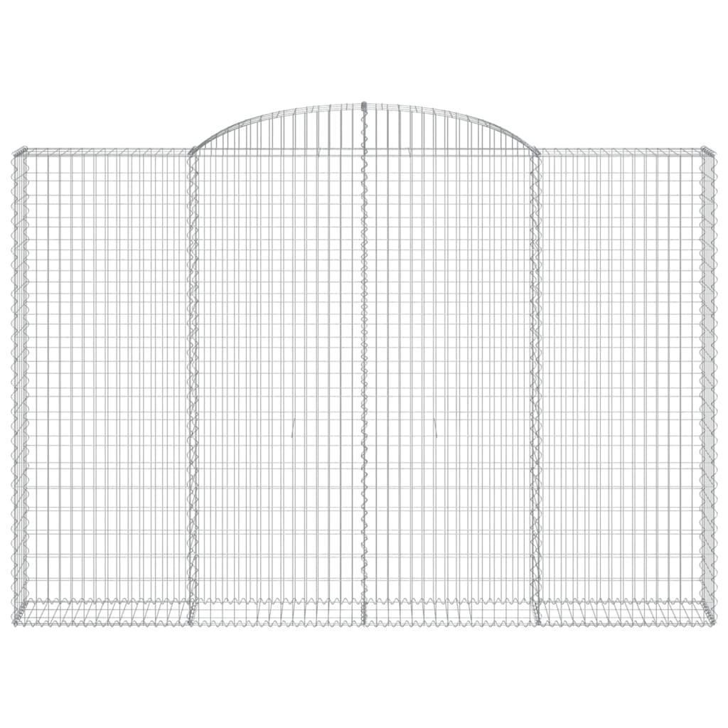 vidaXL Gabionen mit Hochbogen 12 Stk 300x30x200/220cm Verzinktes Eisen