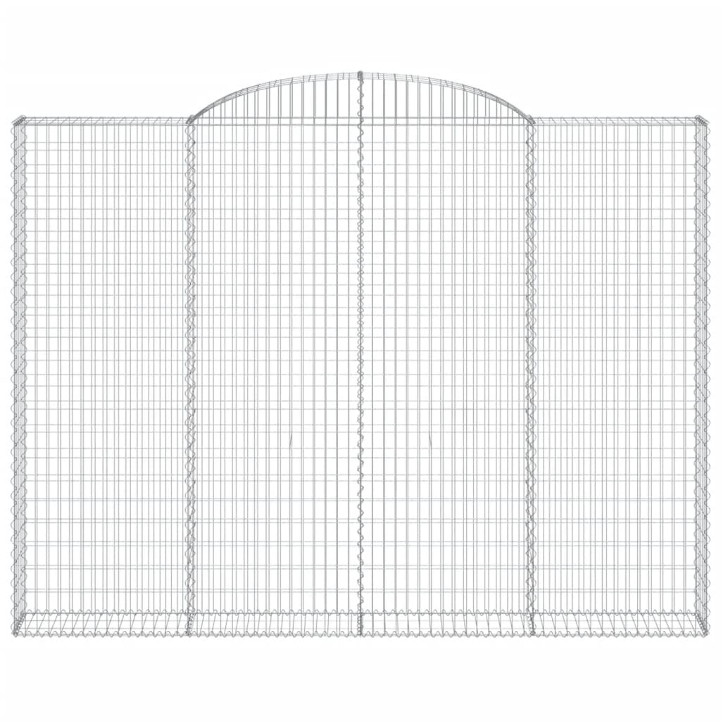 vidaXL Gabionen mit Hochbogen 2 Stk. 300x30x220/240cm Verzinktes Eisen