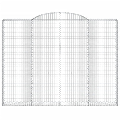 vidaXL Gabionen mit Hochbogen 2 Stk. 300x30x220/240cm Verzinktes Eisen