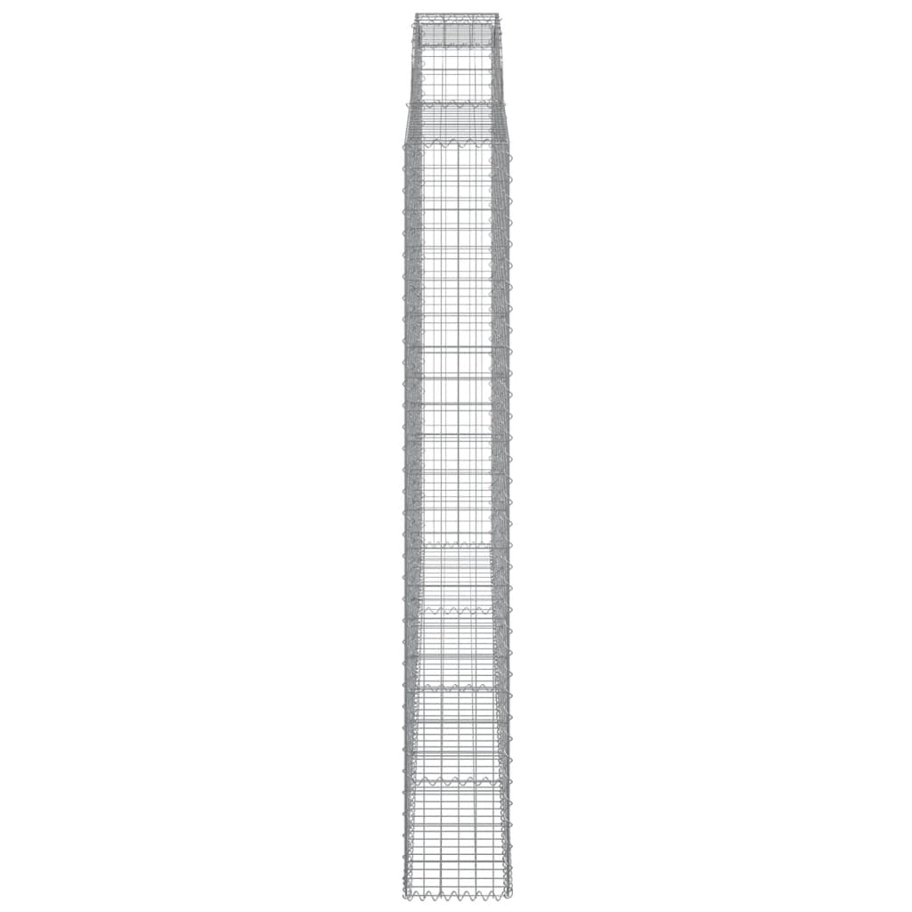 vidaXL Gabionen mit Hochbogen 2 Stk. 300x30x220/240cm Verzinktes Eisen